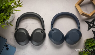 Top down photo of the Sony WH-1000X next to the WH-1000XM6 headphones.