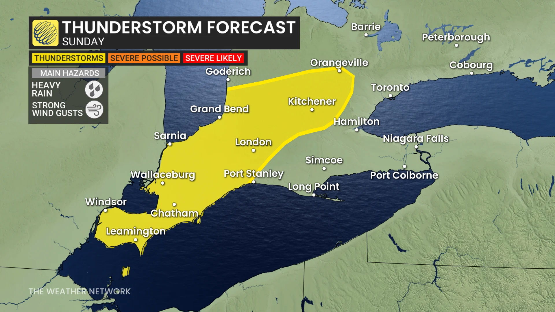 Southern Ontario Sunday thunderstorm risk - May 23, 2026