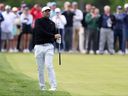 Scottie Scheffler of the United States plays a shot on the 13th hole during the second round of the PGA Championship at Aronimink Golf Club on May 15, 2026 in Newtown, Pa.