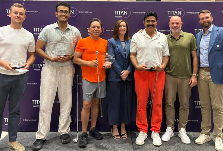 Stephen Malone and his team of Afzaal Ahmad, Parvez Ahmed and Vajahat Hussain - Jumeirah Golf Estates Titan Wealth International