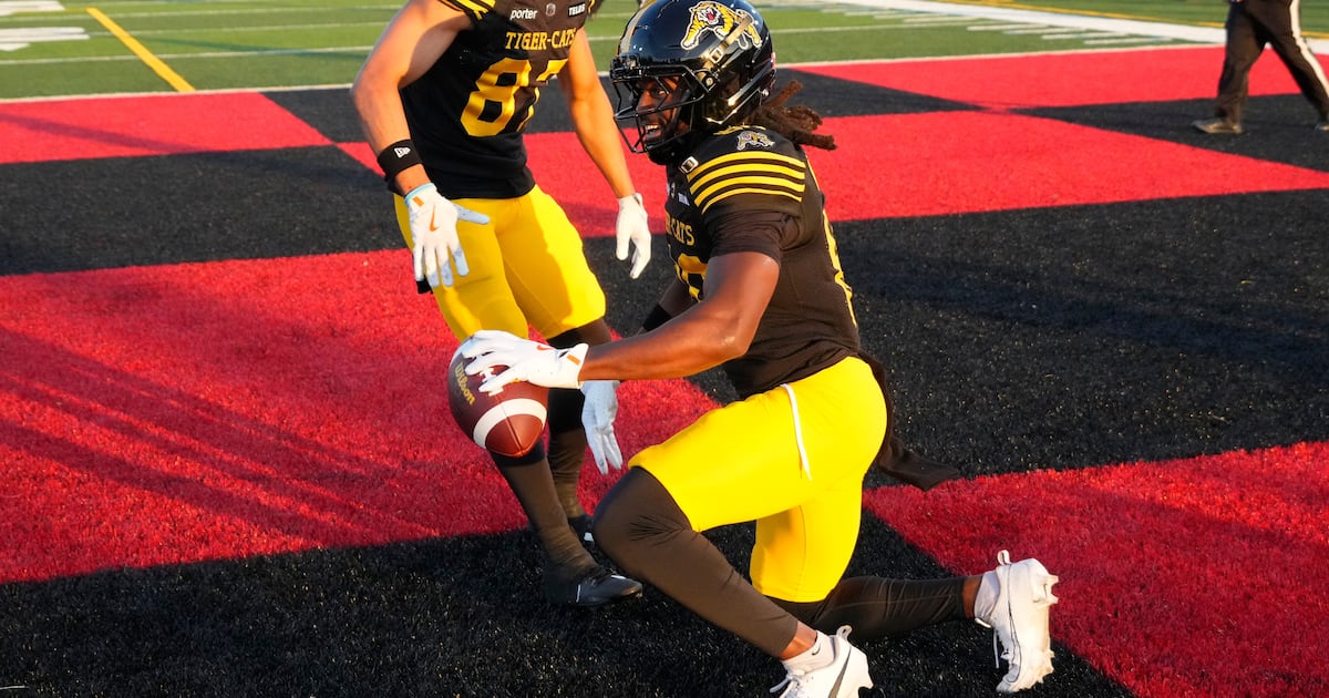 Jerjuan Newton has three TD catches as Hamilton Tiger-Cats beat Toronto Argonauts