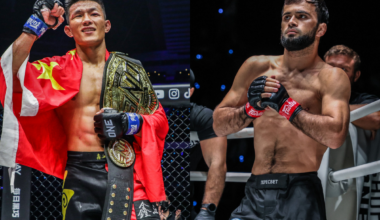 Split cover of MMA fighters Tang Kai and Shamil Gasanov