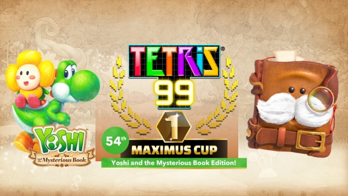 Tetris 99 announces 54th Maximus Cup with Yoshi and the Mysterious Book theme