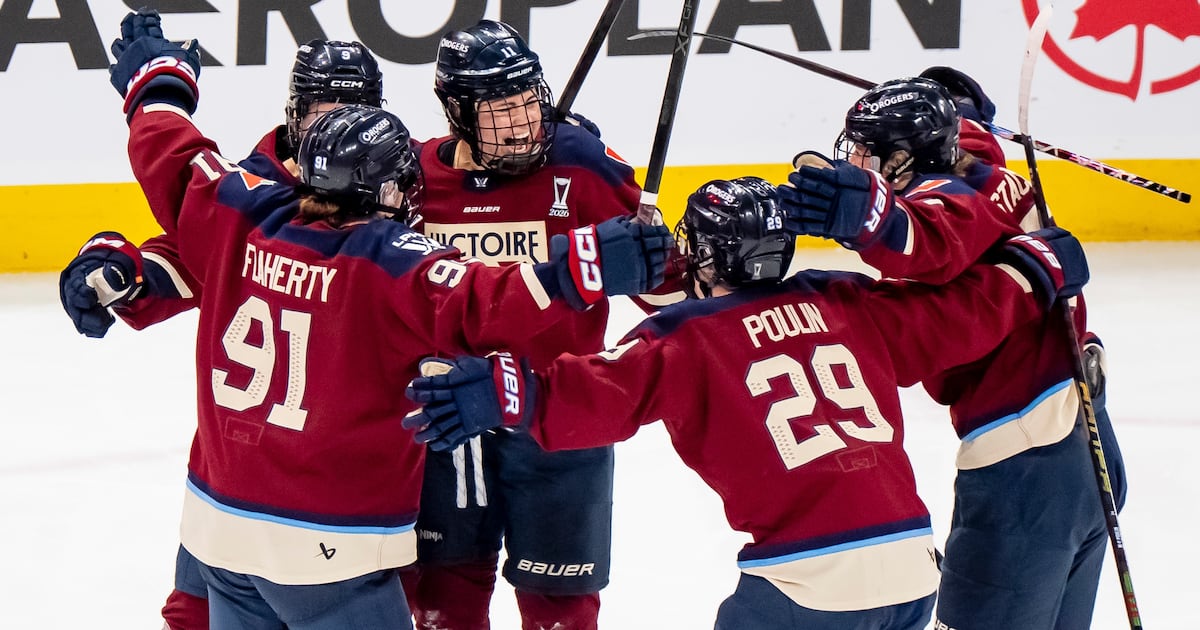 Abby Roque scores as the OT winner Montreal Victoire defeat Ottawa Charge in Game 1 of PWHL Walter Cup Finals