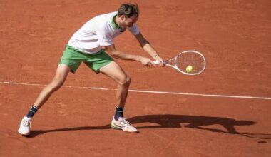 Daniil Medvedev in action at the French Open.