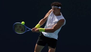 Ben Shelton in action ahead of ATP Hamburg.