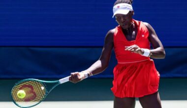 Victoria Mboko in action ahead of the Australian Open.