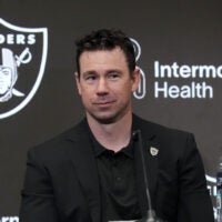 Las Vegas Raiders head coach Klint Kubiak rookie minicamp 2026