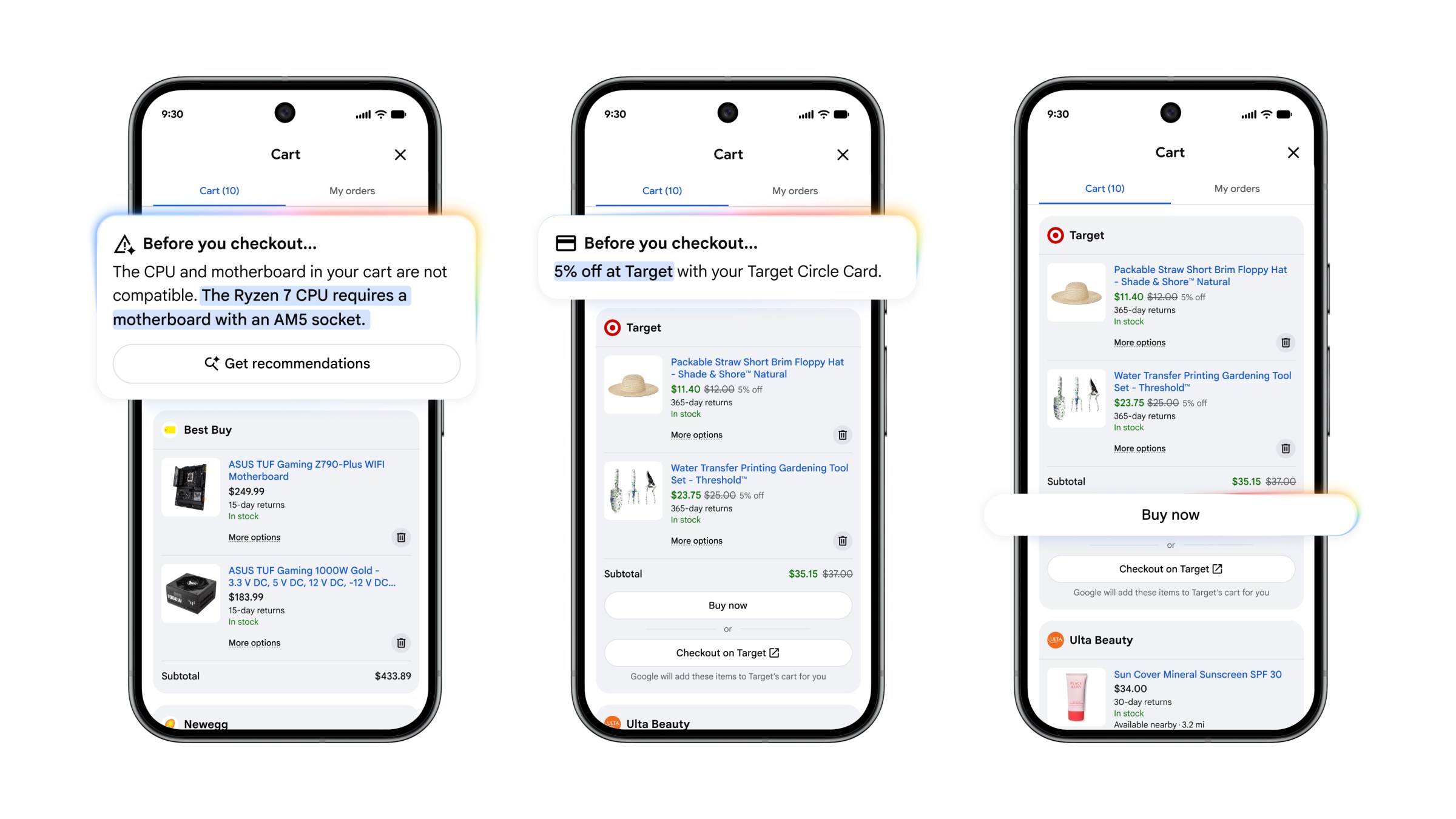 Google’s AI-powered shopping features, including the Universal Cart