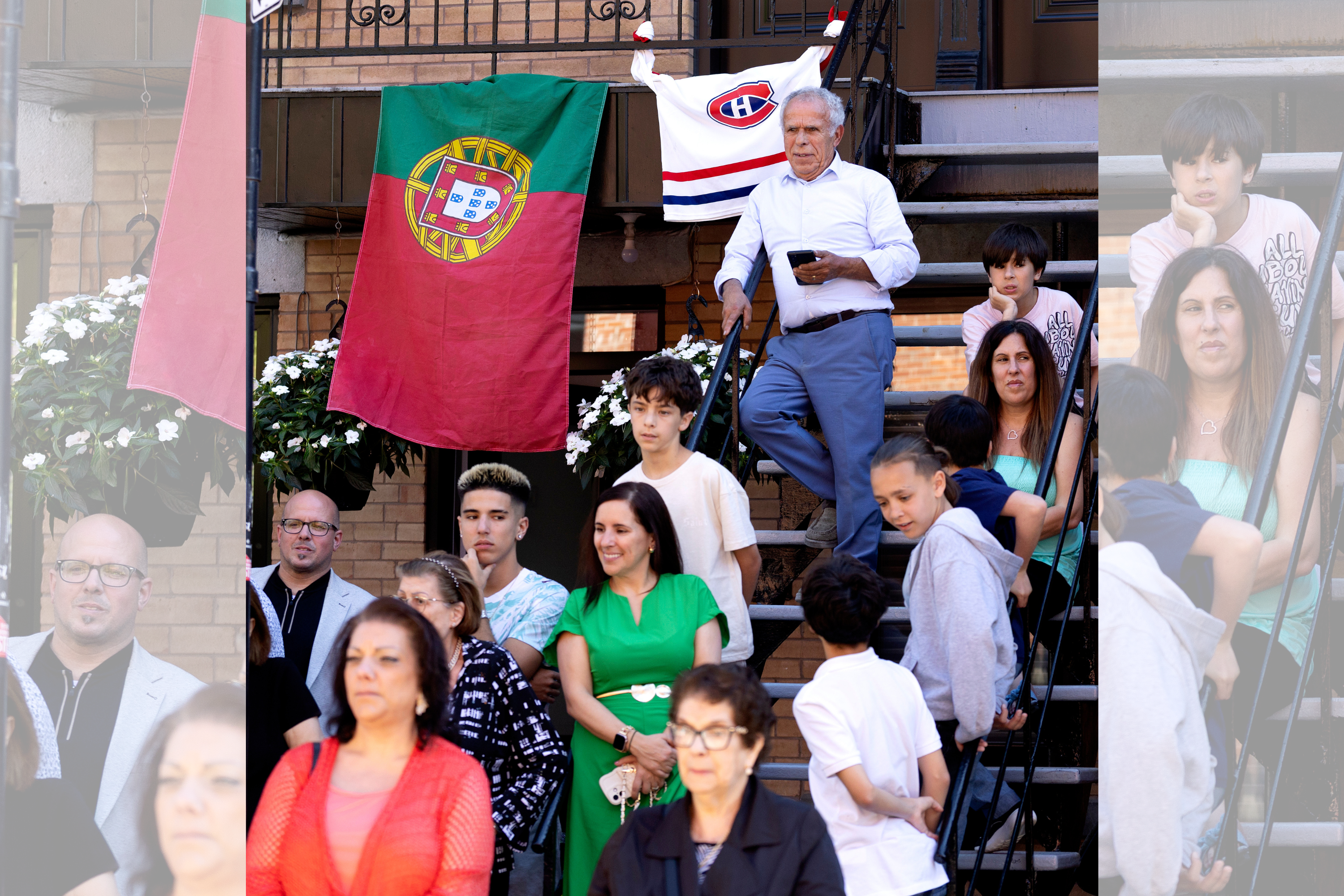 People watch the annual Portuguese Santo Cristo procession in Montreal.