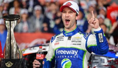 Daniel Suarez wins rain-shortened Coca-Cola 600 after NASCAR honours the late Kyle Busch
