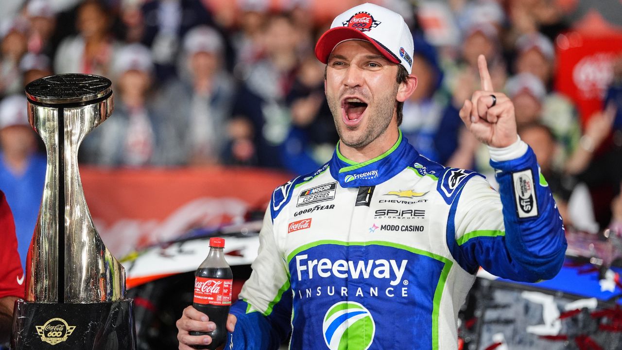 Daniel Suarez wins rain-shortened Coca-Cola 600 after NASCAR honours the late Kyle Busch