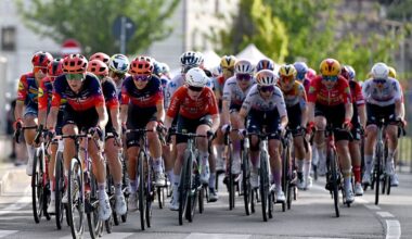 Team Human Powered Health leads the peloton during the opening stage of the 2026 Giro d'Italia Women in Ravenna, Italy. (Photo by Luc Claessen/Getty Images)
