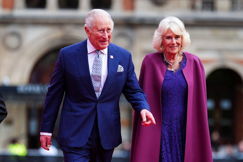 King Charles III and Queen Camilla pictured at the Royal Albert Hall, celebrating the 50th anniversary of The King's Trust in London on May 11, 2026.