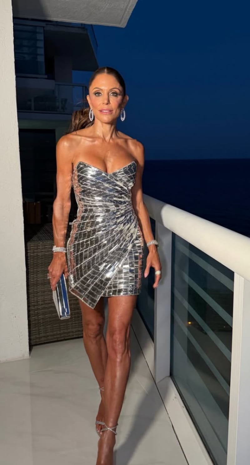 Bethenny Frankel poses in her Carpone Beach outfit on May 3rd in Miami.