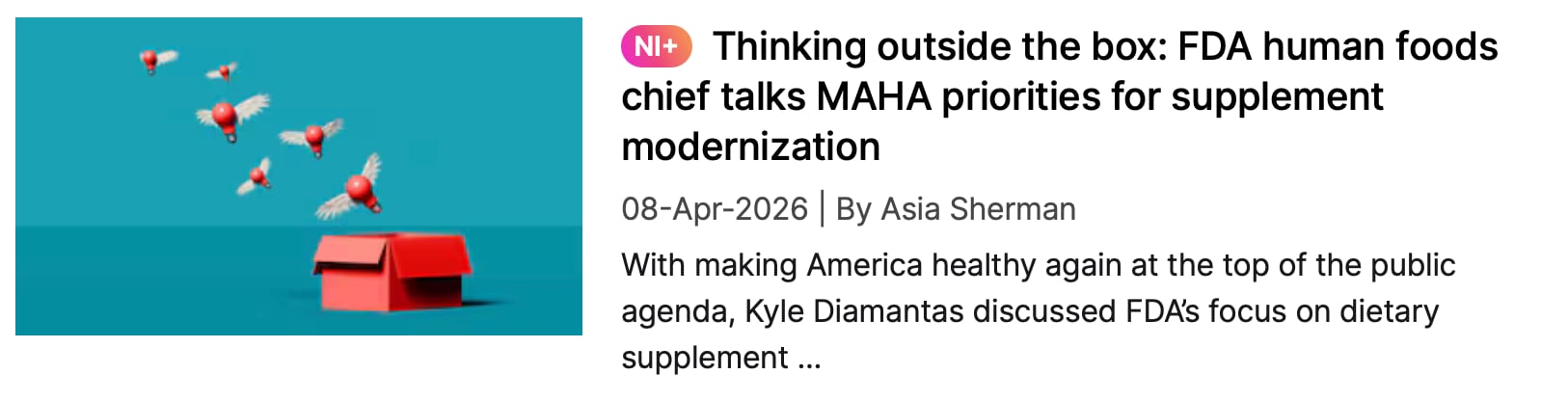 FDA human food priorities NI+ coverage