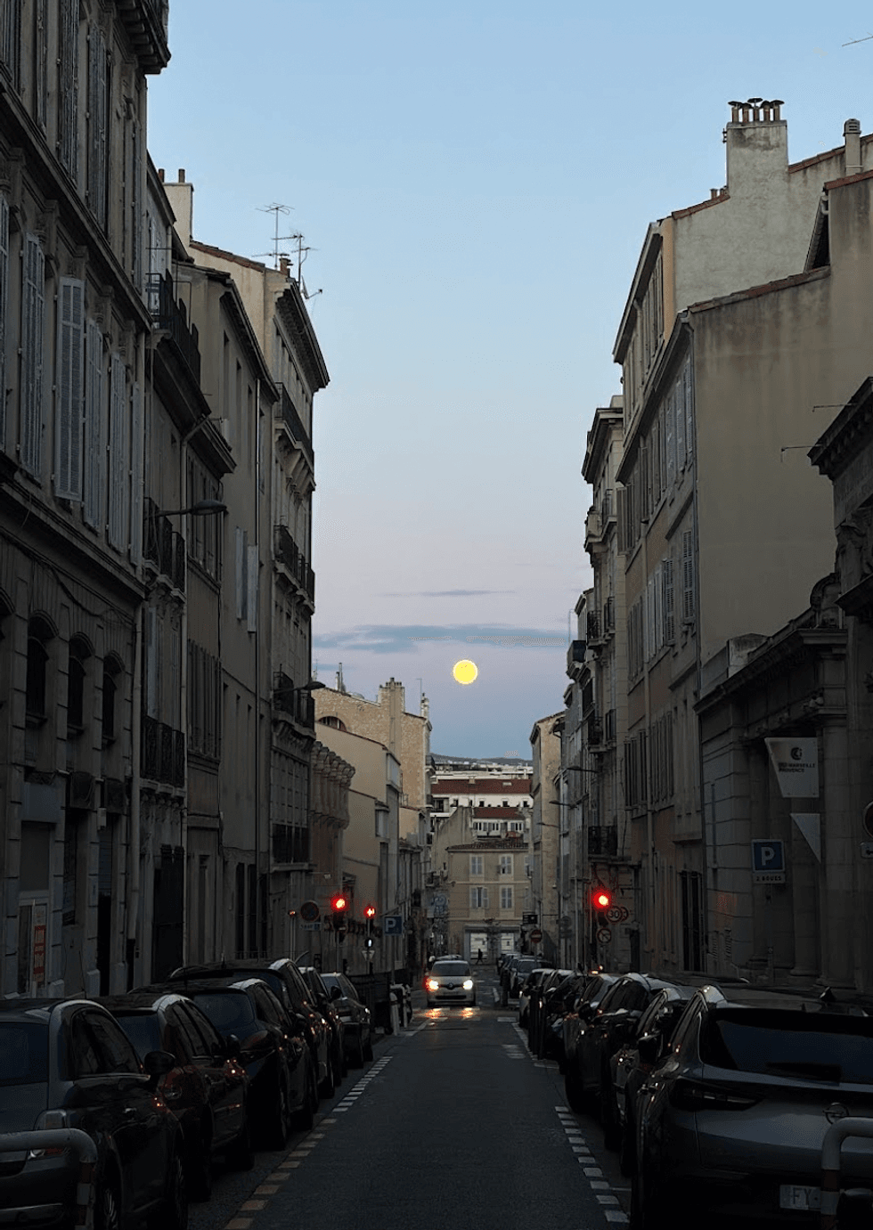 A street by moonlight.