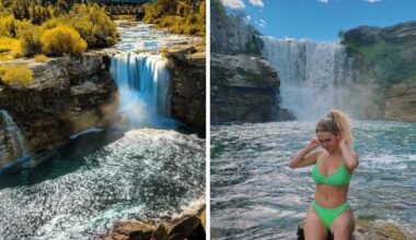 Alberta has a mini Niagara Falls 2 hours from Calgary and the views are epic
