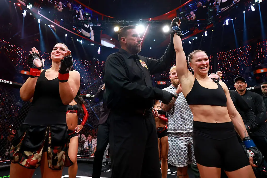 The fight ended in 17 seconds after Rousey performed her signature armbar move (Sarah Stier/Getty Images for Netflix)