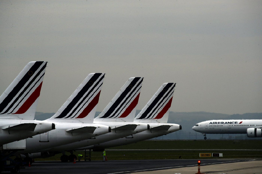 Air France planes are parked on the tarmac at Paris Charles de Gaulle airport, in Roissy, near Paris, May 17, 2019.