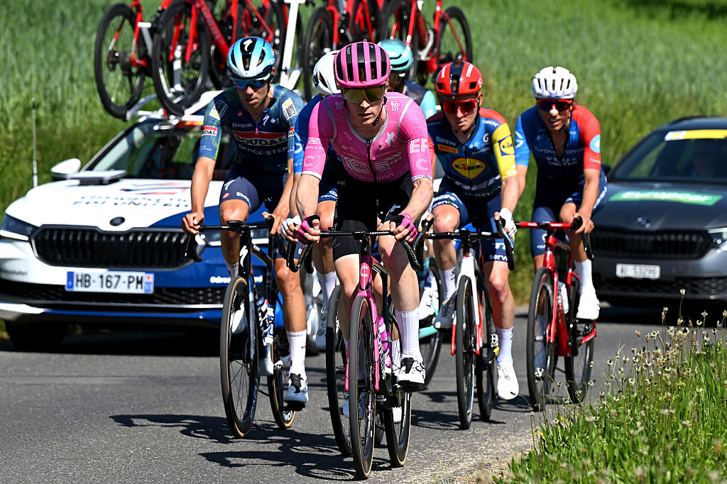 Georg Steinhauser of Germany and Team EF Education - EasyPost competes in the breakaway during the 79th Tour de Romandie 2026, Stage 3