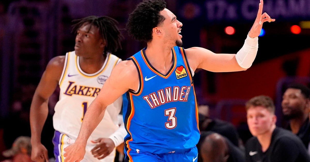 Thunder charge past Lakers 131-108 in Game 3 for another blowout in the champs' 7-0 playoff run