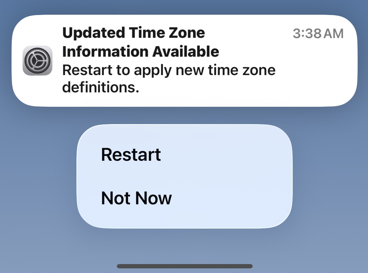 Sc | iPhone in Canada Apple TV time zone update prompt