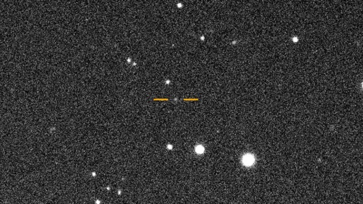 Asteroid 2025 SC79 visible near the sun in space