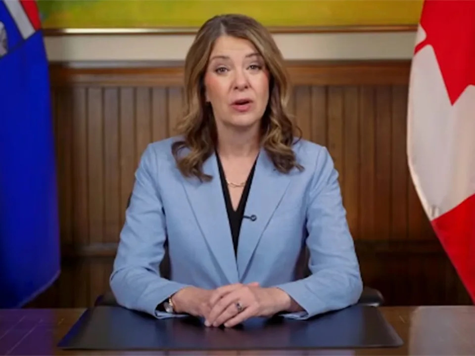 Premier Danielle Smith speaks to Albertans on Thursday, May 21, 2026.