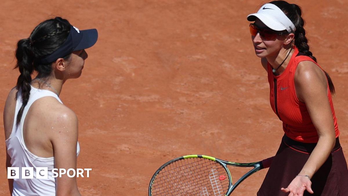 Germany's Tamara Korpatsch and China's Wang Xinyu clash during their French Open match
