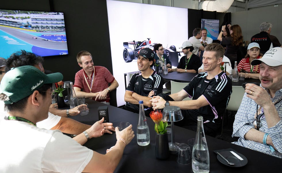 Audi Formula One Drivers with media 2026 miami grand prix guests
