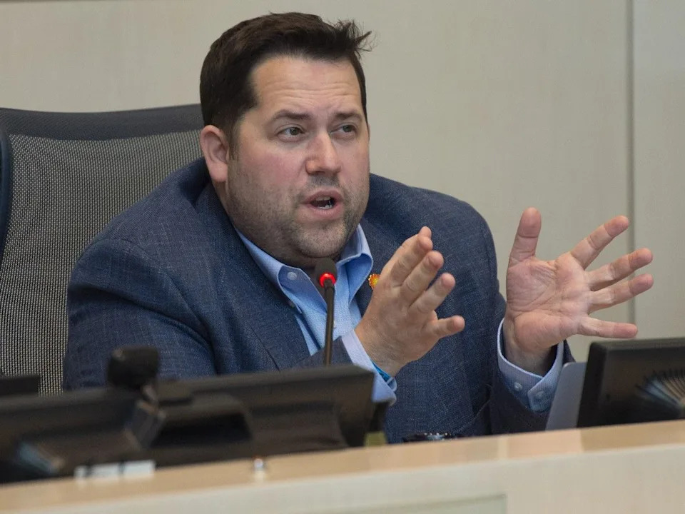 Edmonton Ward papastew Coun. Michael Janz in council chambers on Jan. 27, 2026. Photo by Shaughn Butts/Postmedia