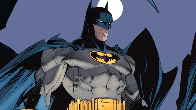 Batman weating a blue and gray costume in DC Comics.