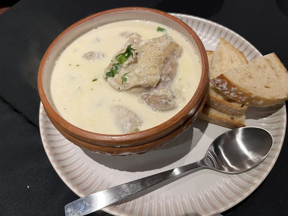Shkmeruli (chicken thighs baked in a garlic cream sauce) at Yan’s Restaurant in the ByWard Market.
