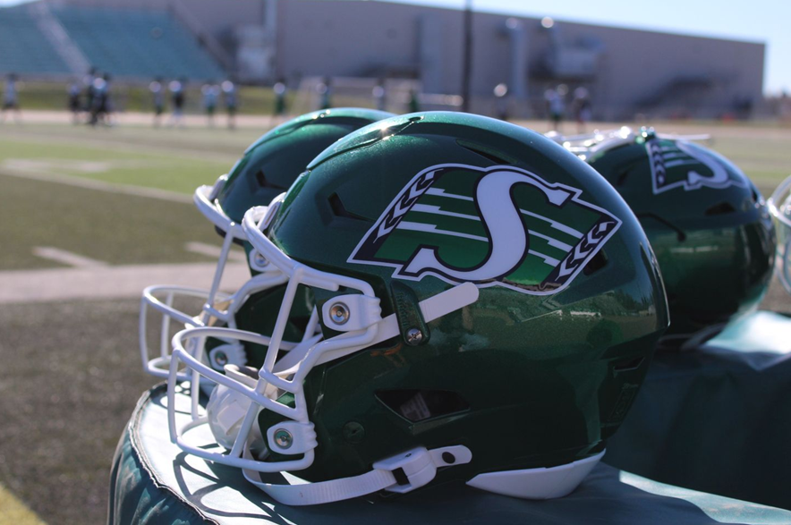 Saskatchewan Roughriders helmets.