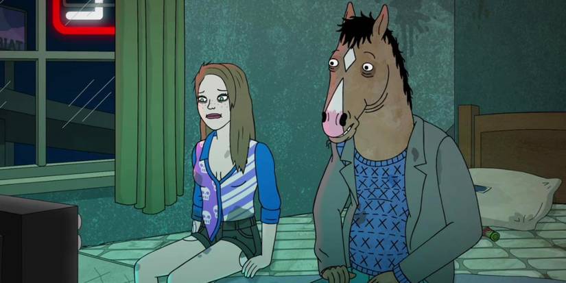 BoJack and Sarah Lynn sitting next to each other in season 3 of BoJack Horseman - That's Too Much, Man! (2016)
