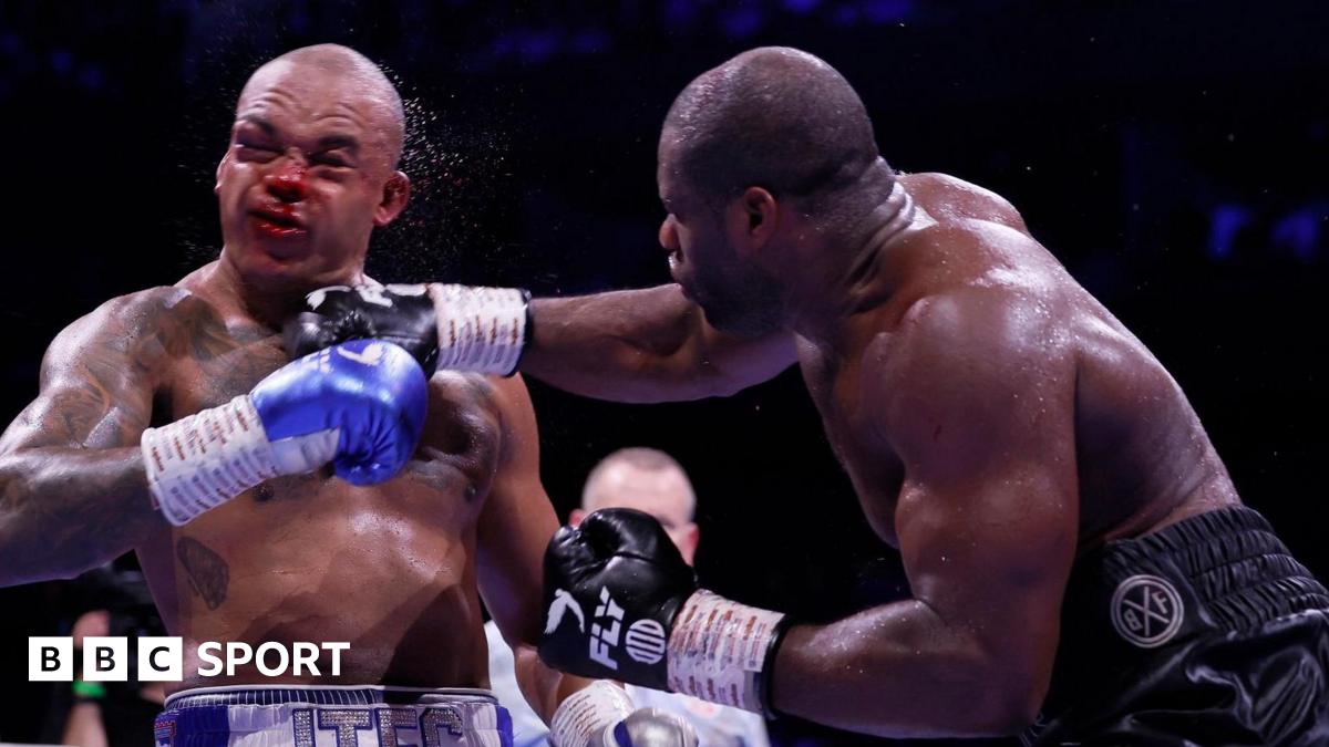 Daniel Dubois lands a punch on a bloodied Fabio Wardley