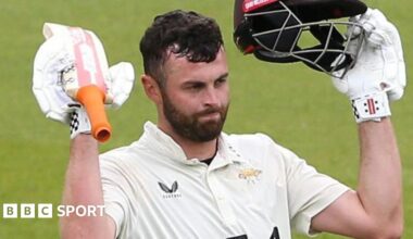 Dom Sibley celebrates scoring century