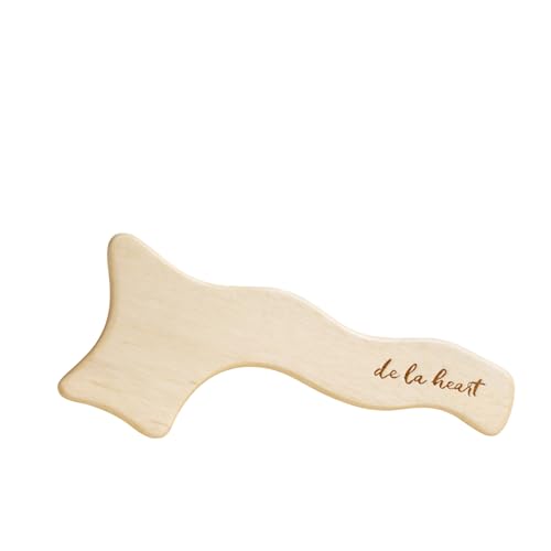 De La Heart Wooden Lymphatic Body Massage Tool | Handheld Body Sculpting &amp; Cellulite Massager for Circulation, Muscle Relaxation &amp; Skin Firming | Smooth Wood Maderotherapy Tool for Home Use