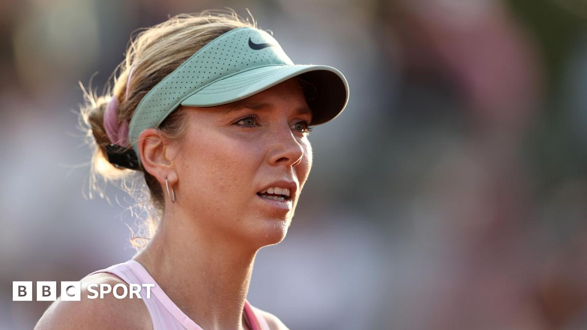 Katie Boulter looks on during the French Open
