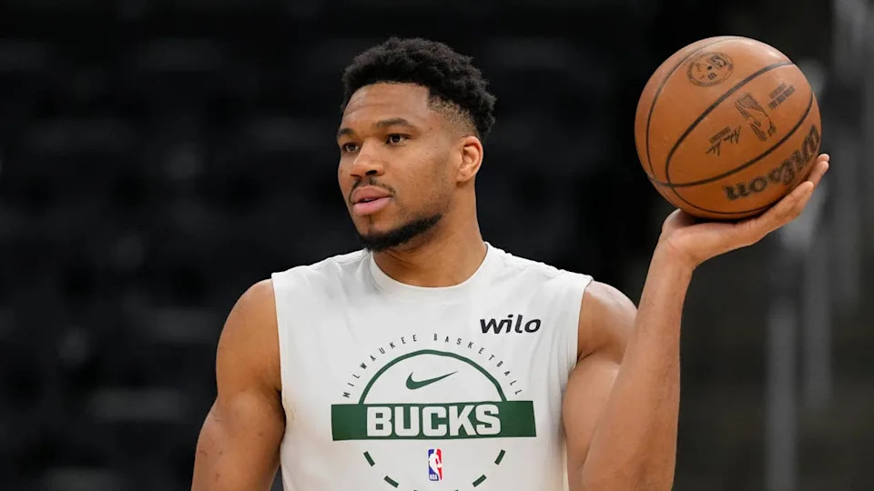Mar 28, 2026; Milwaukee, Wisconsin, USA; Milwaukee Bucks forward Giannis Antetokounmpo (34) warms up prior to the game against the <a class="link " href="https://sports.yahoo.com/nba/teams/san-antonio/" data-i13n="sec:content-canvas;subsec:anchor_text;elm:context_link" data-ylk="slk:San Antonio Spurs;sec:content-canvas;subsec:anchor_text;elm:context_link;itc:0" data-yga="{"yLinkElement":"context_link","yModuleName":"content-canvas","yLinkText":"San Antonio Spurs","ySubModuleName":"anchor_text","yHasCommerce":false}">San Antonio Spurs</a> at Fiserv Forum. Mandatory Credit: Jeff Hanisch-Imagn Images© Jeff Hanisch-Imagn Images