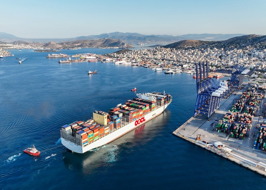 Cargo ship, Piraeus port, Greece