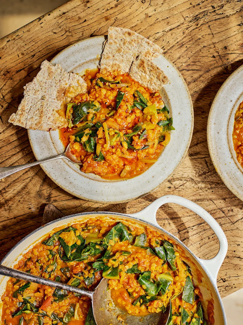 Hugh's tomato dhal with greens