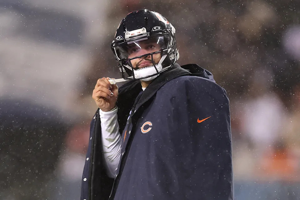 On paper, Caleb Williams and the Bears face a tougher schedule than they did in 2025. (Photo by Michael Reaves/Getty Images)