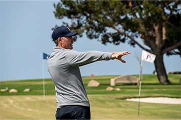 Coach Beard on the green