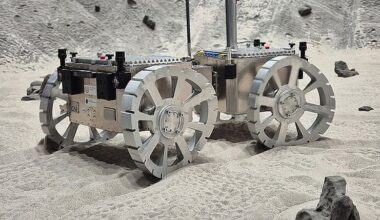 This rover has odd-shaped wheels that let it mimic the motion of a desert lizard that can sort of "swim" through sand. In testing, the wheels outperformed regular rover wheels when moving across sand. Image Credit: Marco Schmidt / Universität Würzburg