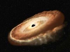 An image showing a black hole in the universe.