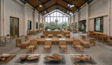 stone-oven bakery reconfigures 1970s auditorium in rural china