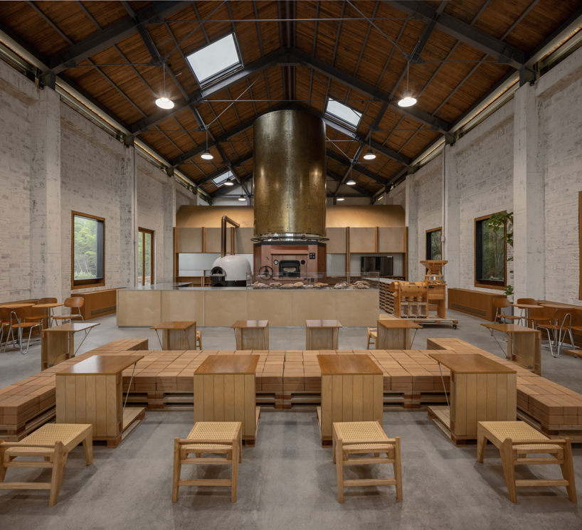stone-oven bakery and restaurant reconfigures 1970s auditorium in rural china - 5