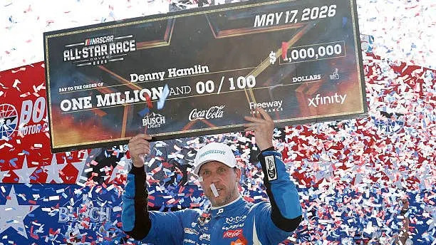 Denny Hamlin wins a $1 million prize at Dover's All-Star Race. (Photo by Sean Gardner/Getty Images)(Photo by Sean Gardner/Getty Images)